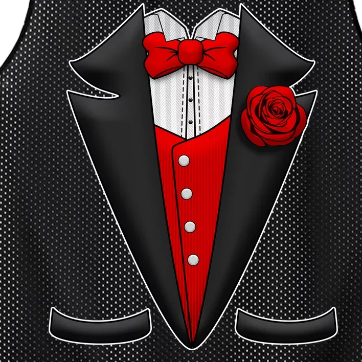 Red Rose Tuxedo Mesh Reversible Basketball Jersey Tank