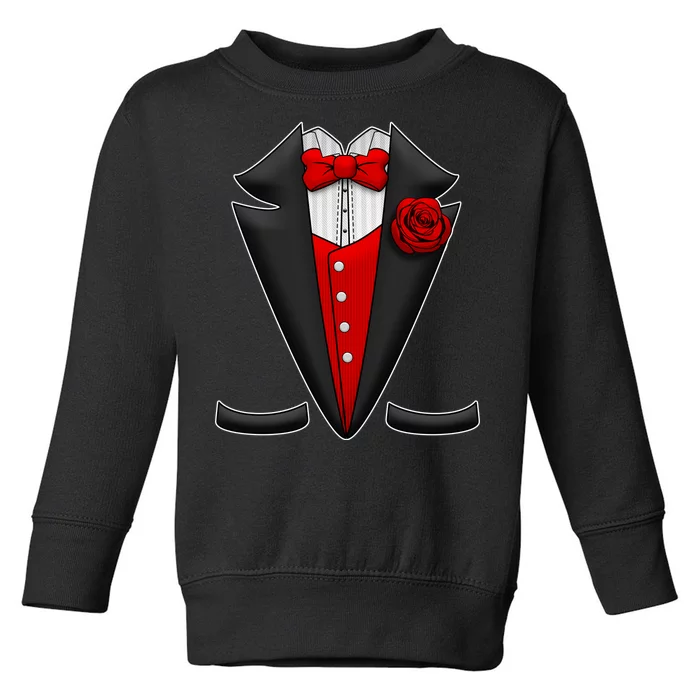 Red Rose Tuxedo Toddler Sweatshirt