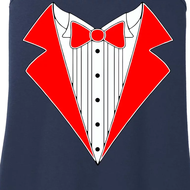 Red Tuxedo Wedding Tux Ladies Essential Tank