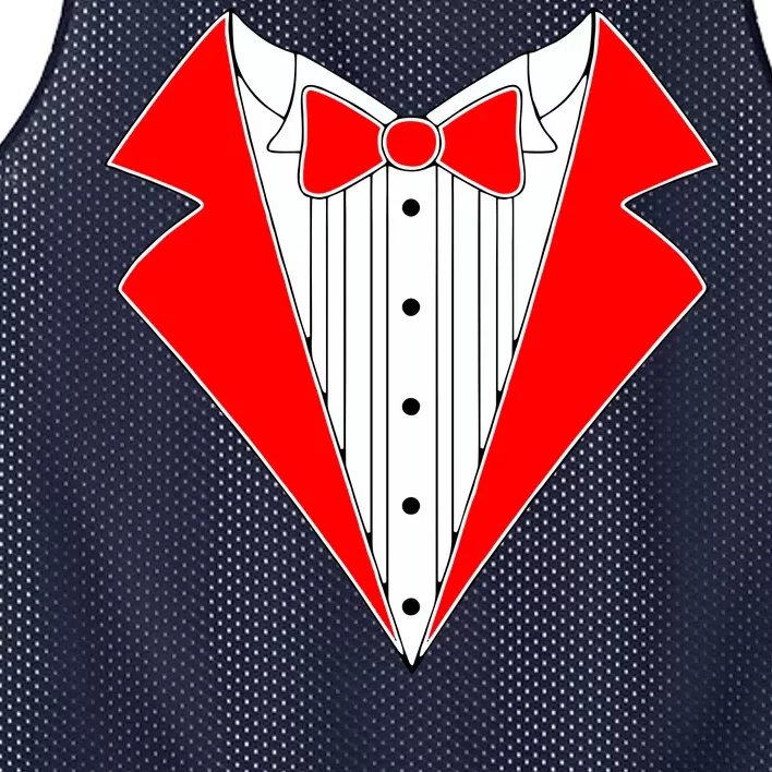 Red Tuxedo Wedding Tux Mesh Reversible Basketball Jersey Tank