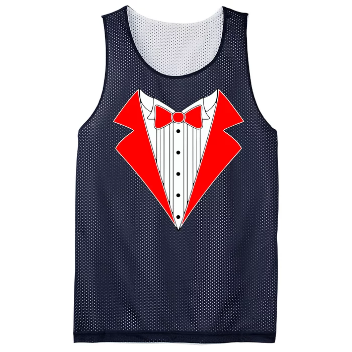 Red Tuxedo Wedding Tux Mesh Reversible Basketball Jersey Tank