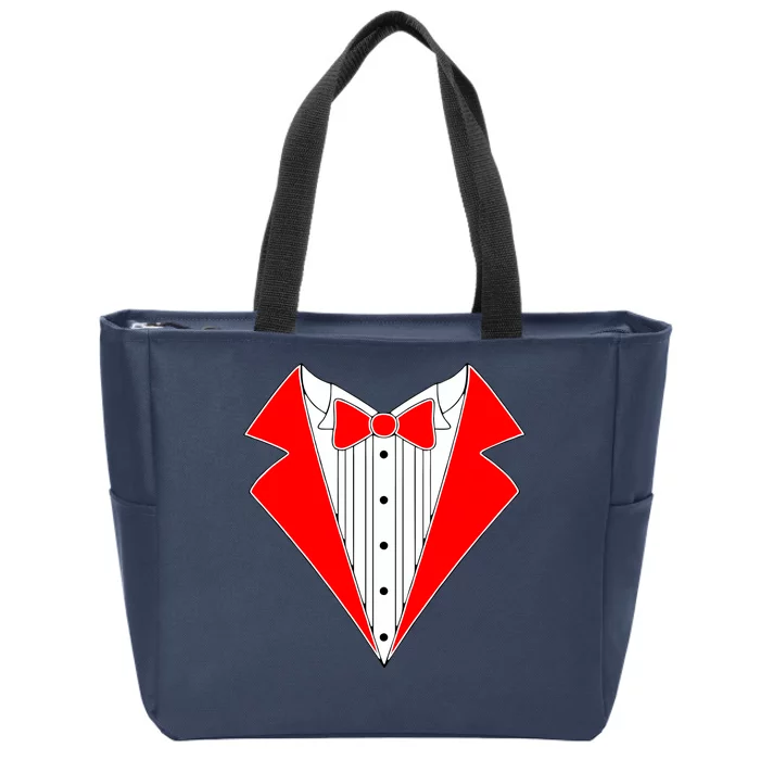 Red Tuxedo Wedding Tux Zip Tote Bag