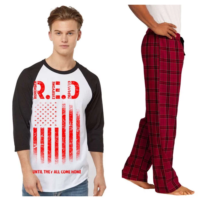 Red Until They All Come Home Raglan Sleeve Pajama Set