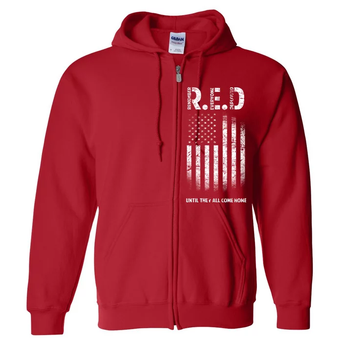 Red Until They All Come Home Full Zip Hoodie