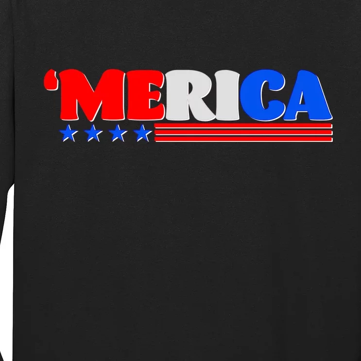 Red White & Blue 'Merica 4th Of July Long Sleeve Shirt