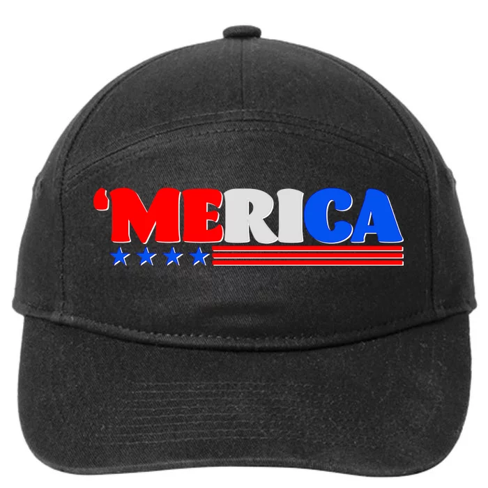 Red White & Blue 'Merica 4th Of July 7-Panel Snapback Hat