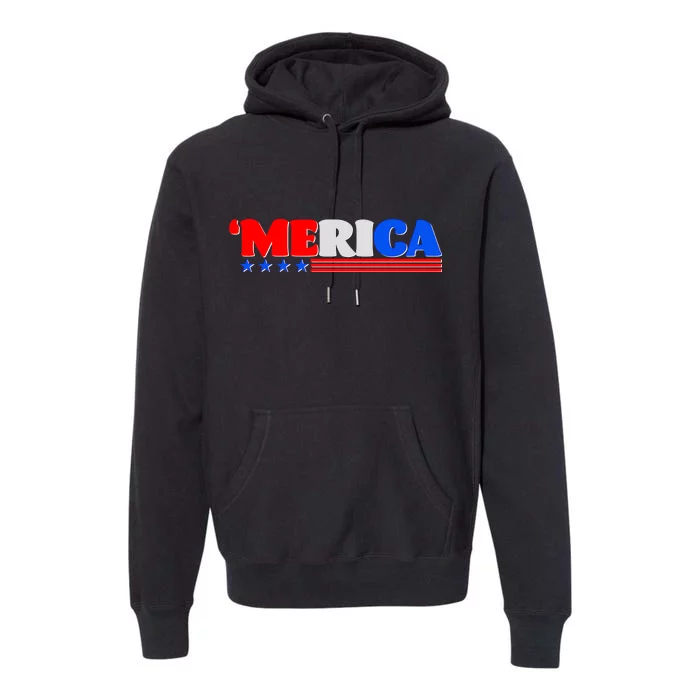 Red White & Blue 'Merica 4th Of July Premium Hoodie