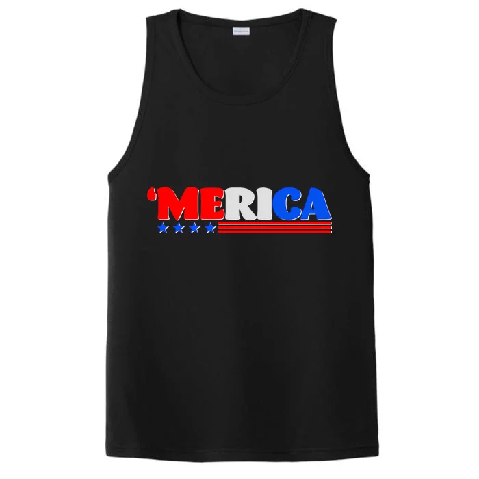 Red White & Blue 'Merica 4th Of July Performance Tank