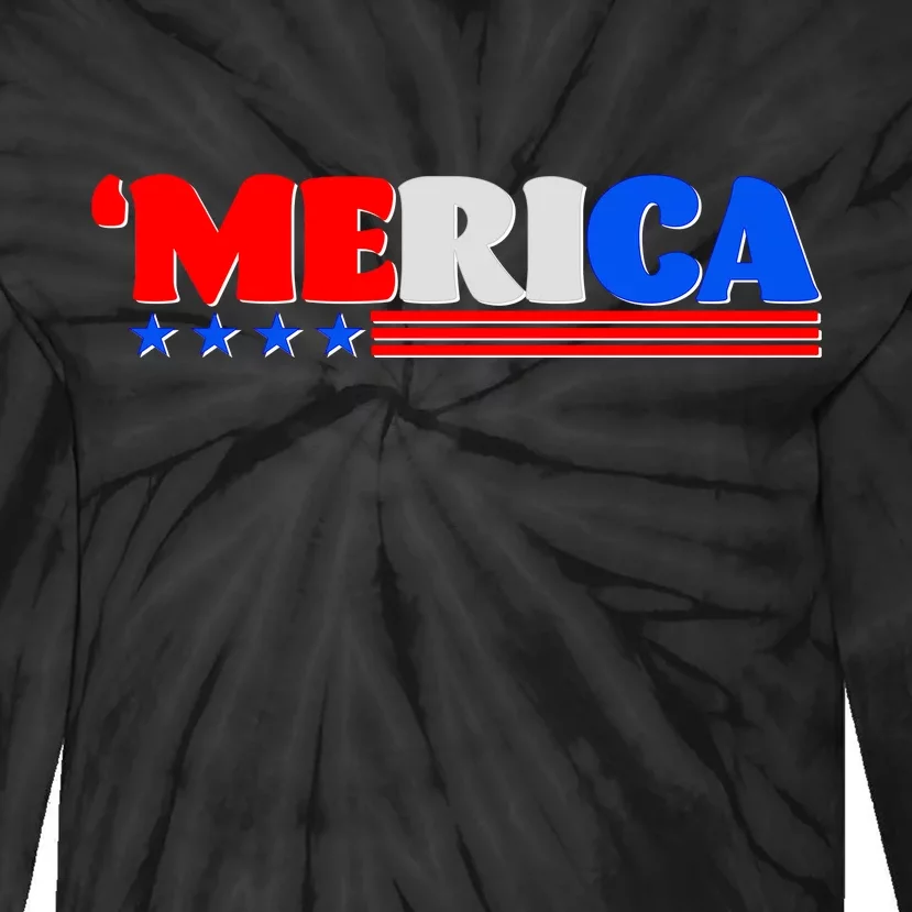 Red White & Blue 'Merica 4th Of July Tie-Dye Long Sleeve Shirt