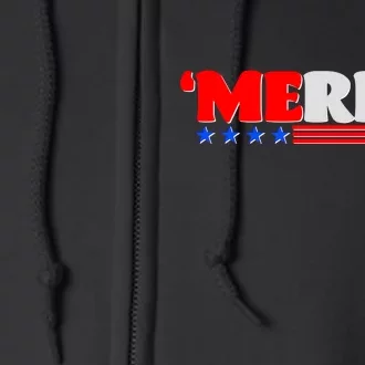 Red White & Blue 'Merica 4th Of July Full Zip Hoodie