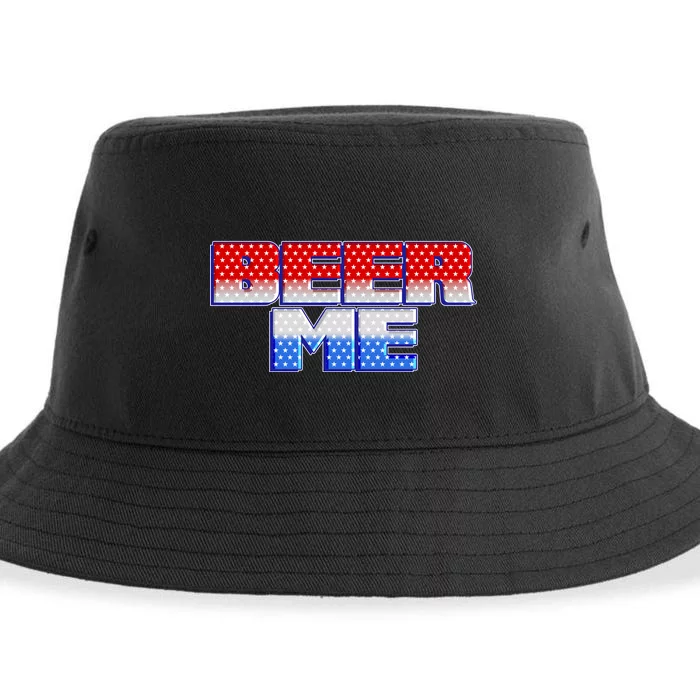 Red White And Blue Beer Me Sustainable Bucket Hat