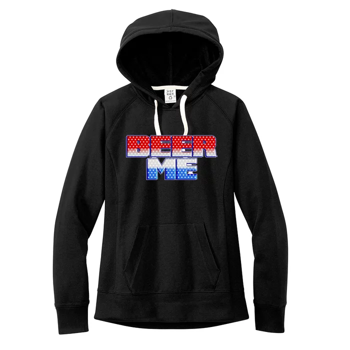 Red White And Blue Beer Me Women's Fleece Hoodie