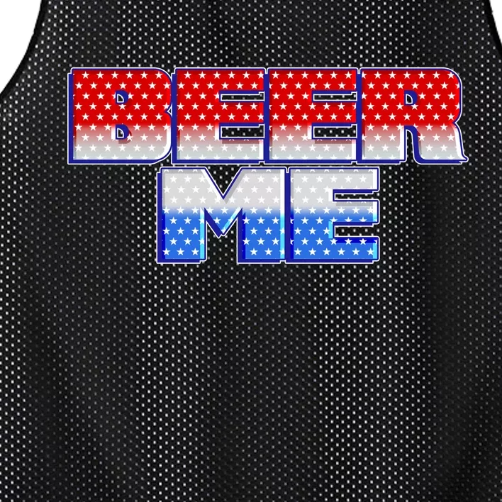 Red White And Blue Beer Me Mesh Reversible Basketball Jersey Tank