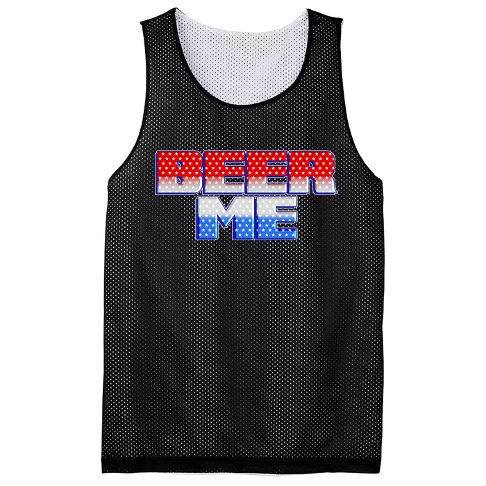 Red White And Blue Beer Me Mesh Reversible Basketball Jersey Tank