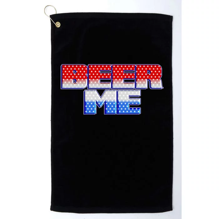 Red White And Blue Beer Me Platinum Collection Golf Towel