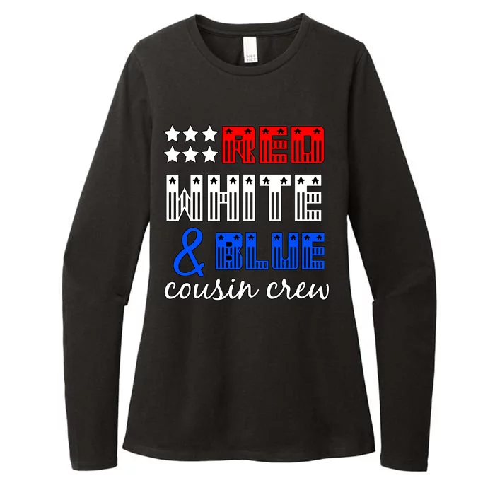 Red White And Blue Cousin Crew Womens CVC Long Sleeve Shirt