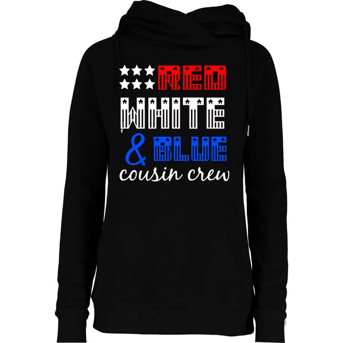 Red White And Blue Cousin Crew Womens Funnel Neck Pullover Hood