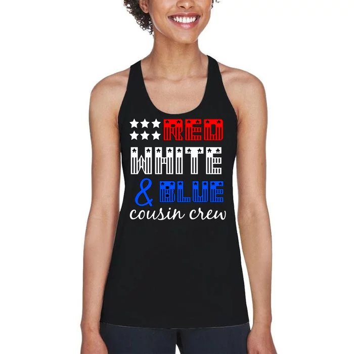 Red White And Blue Cousin Crew Women's Racerback Tank