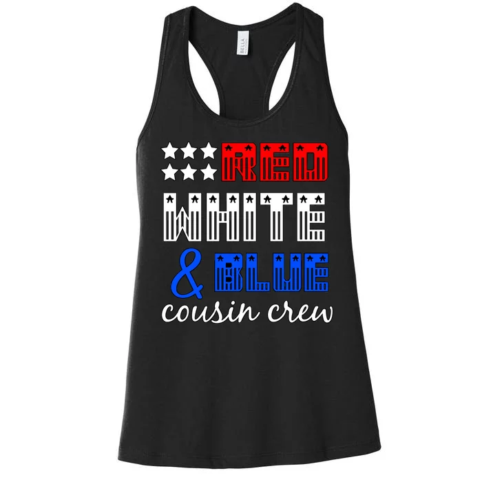 Red White And Blue Cousin Crew Women's Racerback Tank