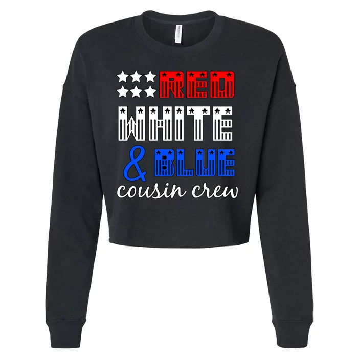 Red White And Blue Cousin Crew Cropped Pullover Crew