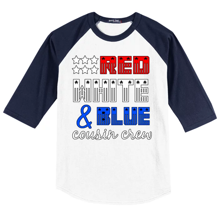 Red White And Blue Cousin Crew Baseball Sleeve Shirt