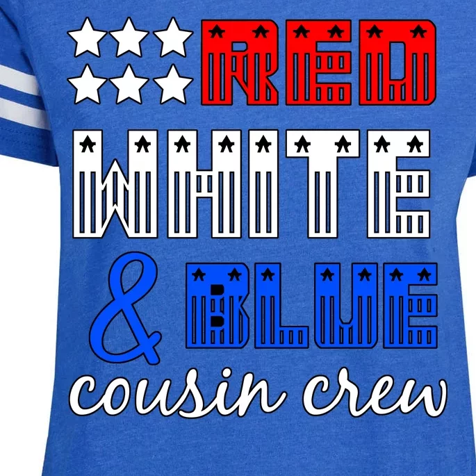 Red White And Blue Cousin Crew Enza Ladies Jersey Football T-Shirt