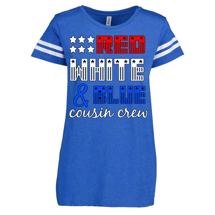 Red White And Blue Cousin Crew Enza Ladies Jersey Football T-Shirt