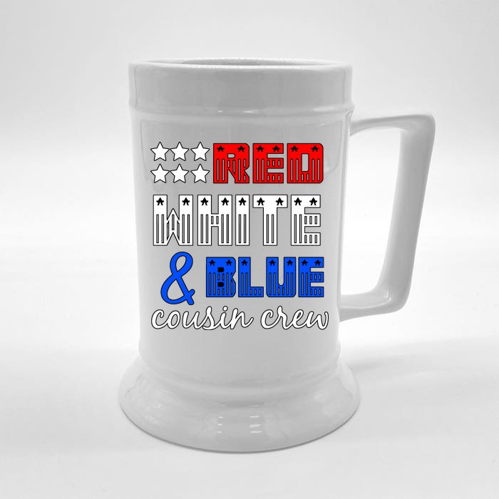 Red White And Blue Cousin Crew Front & Back Beer Stein