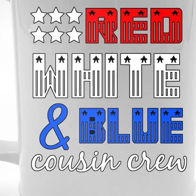 Red White And Blue Cousin Crew Front & Back Beer Stein