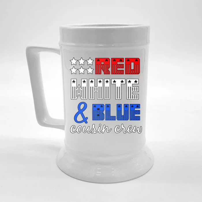 Red White And Blue Cousin Crew Front & Back Beer Stein