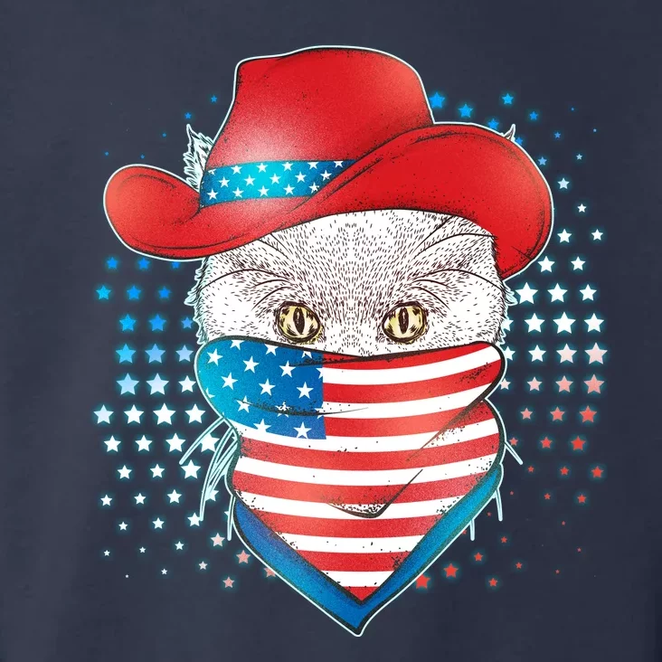 Red White and Blue Cowboy Cat Toddler Hoodie