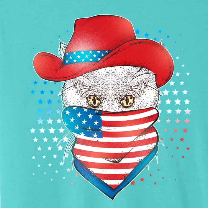 Red White and Blue Cowboy Cat ChromaSoft Performance T-Shirt