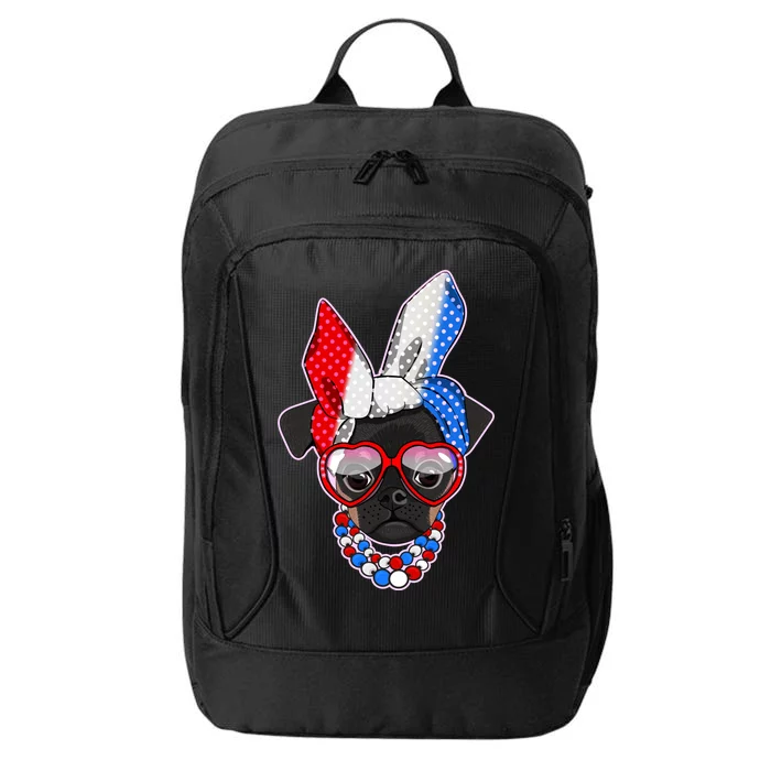 Red White And Blue Hipster Pug City Backpack