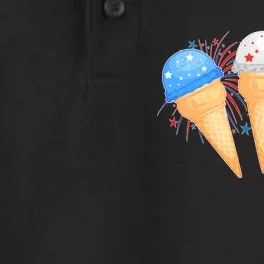 Red White and Blue USA American Ice Cream Cones Dry Zone Grid Performance Polo