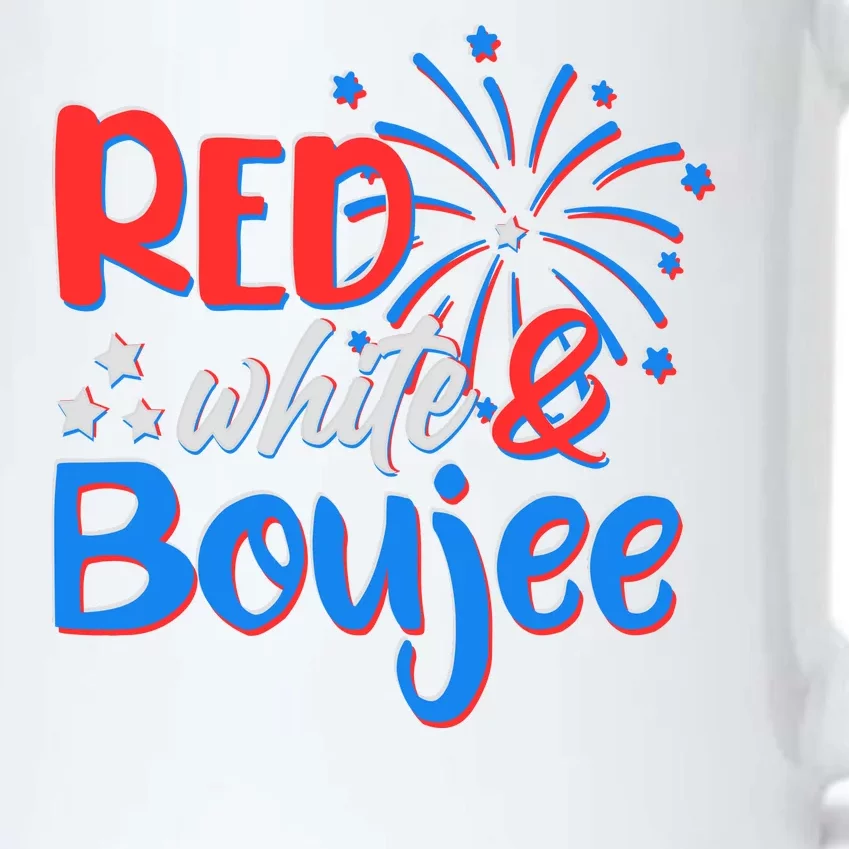 Red White And Boujee 4th of July Fireworks Black Color Changing Mug