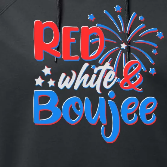 Red White And Boujee 4th of July Fireworks Performance Fleece Hoodie