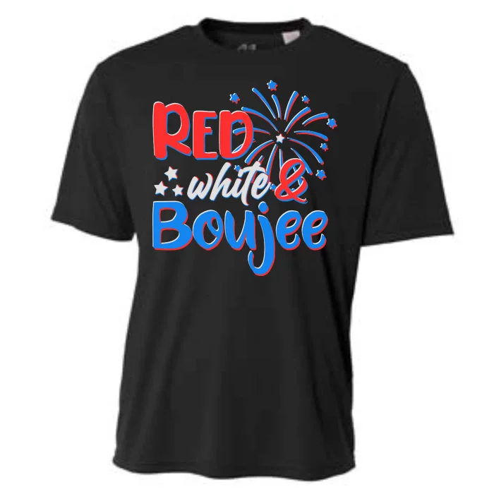 Red White And Boujee 4th of July Fireworks Cooling Performance Crew T-Shirt