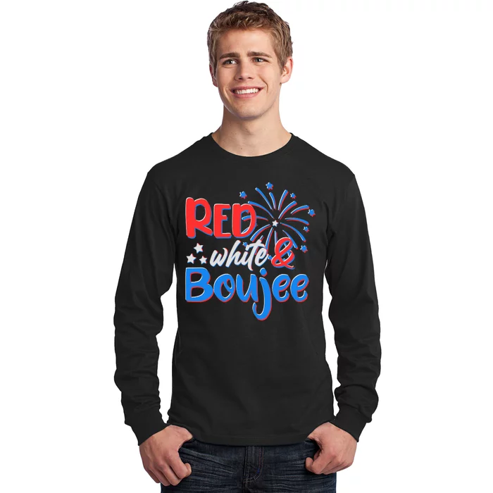 Red White And Boujee 4th of July Fireworks Long Sleeve Shirt