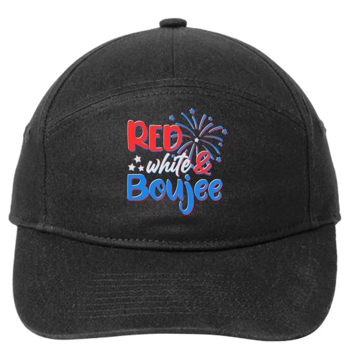 Red White And Boujee 4th of July Fireworks 7-Panel Snapback Hat