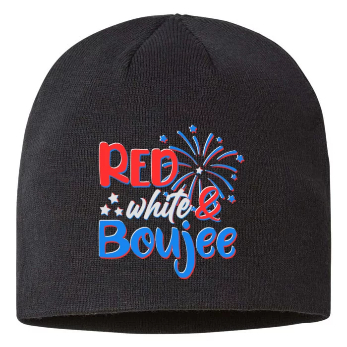 Red White And Boujee 4th of July Fireworks 8 1/2in Sustainable Knit Beanie