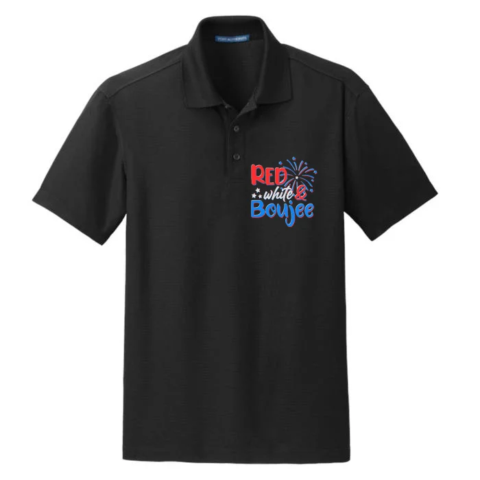 Red White And Boujee 4th of July Fireworks Dry Zone Grid Performance Polo