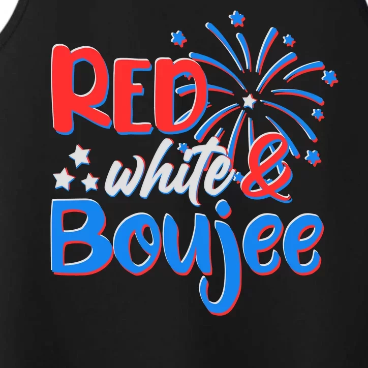 Red White And Boujee 4th of July Fireworks Performance Tank