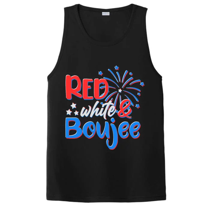 Red White And Boujee 4th of July Fireworks Performance Tank