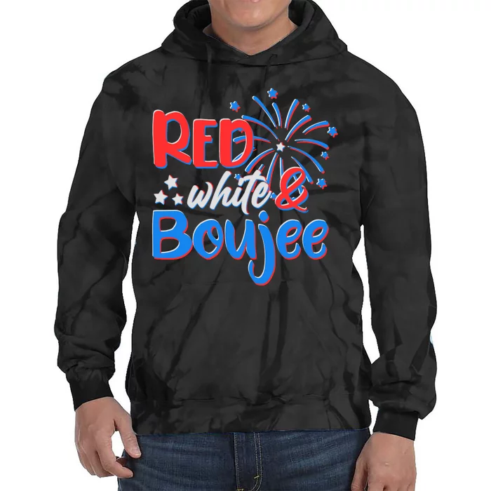 Red White And Boujee 4th of July Fireworks Tie Dye Hoodie