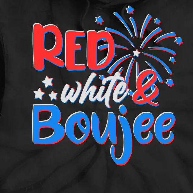 Red White And Boujee 4th of July Fireworks Tie Dye Hoodie