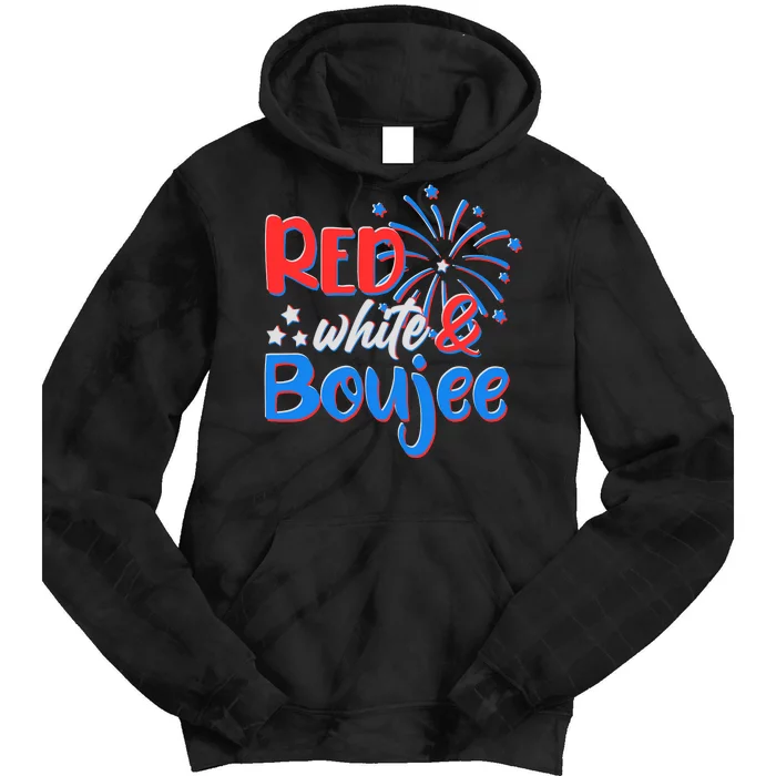 Red White And Boujee 4th of July Fireworks Tie Dye Hoodie