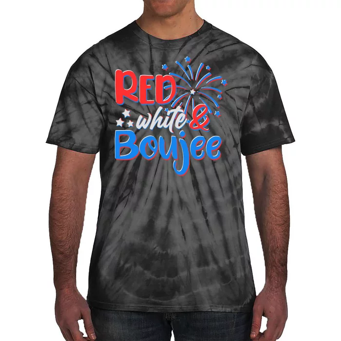 Red White And Boujee 4th of July Fireworks Tie-Dye T-Shirt