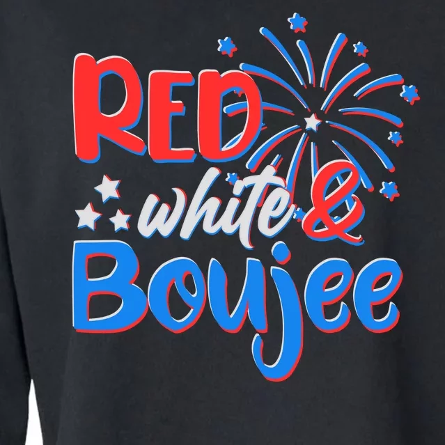 Red White And Boujee 4th of July Fireworks Cropped Pullover Crew