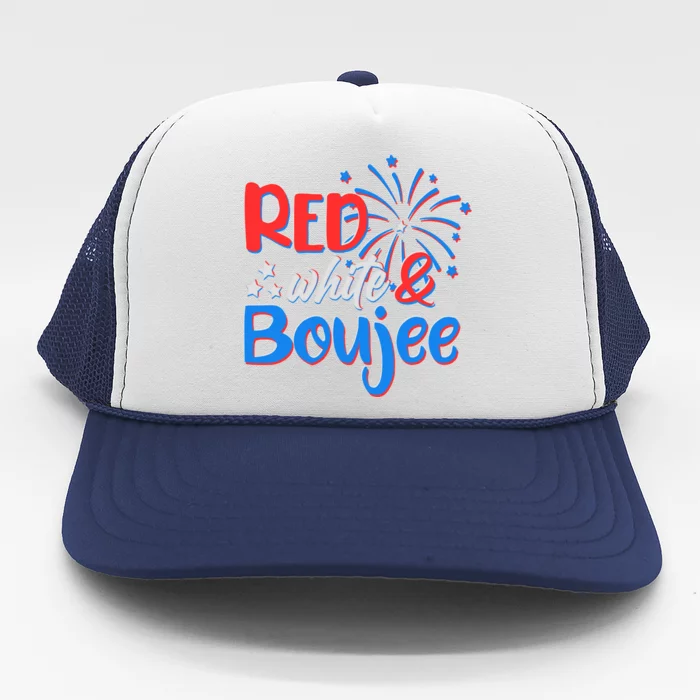 Red White And Boujee 4th of July Fireworks Trucker Hat