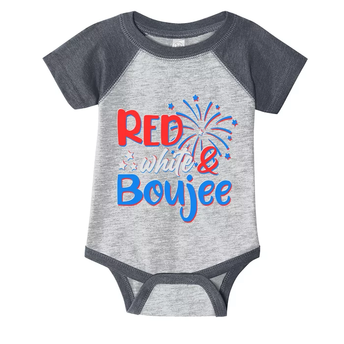 Red White And Boujee 4th of July Fireworks Infant Baby Jersey Bodysuit